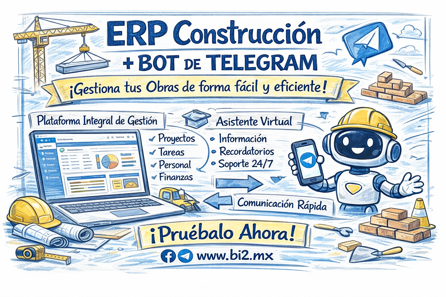ERP Construcción + Bot Telegram Bi2